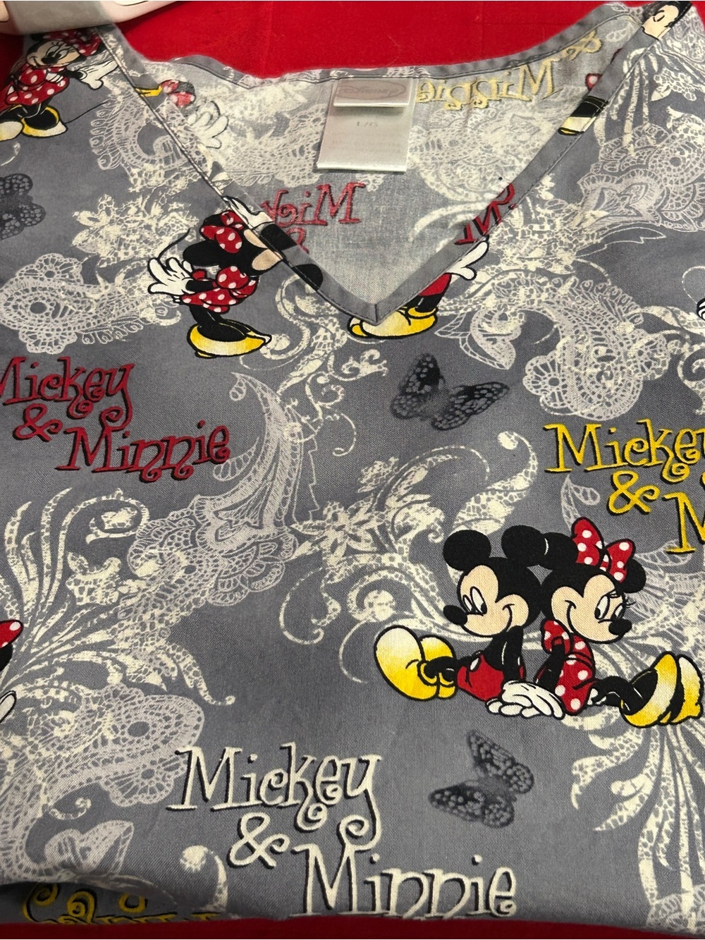 Mickey & Minnie scrub top